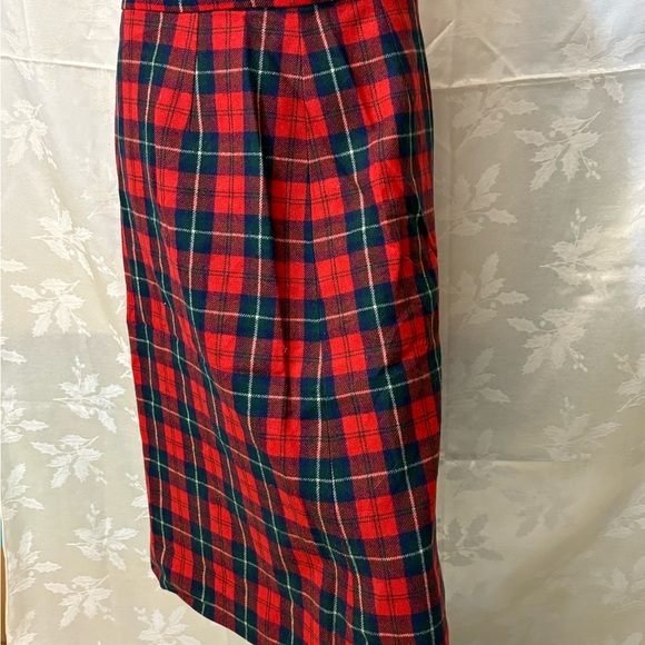 Pendleton Red and Green Plaid Midi Skirt - Picture 2 of 8